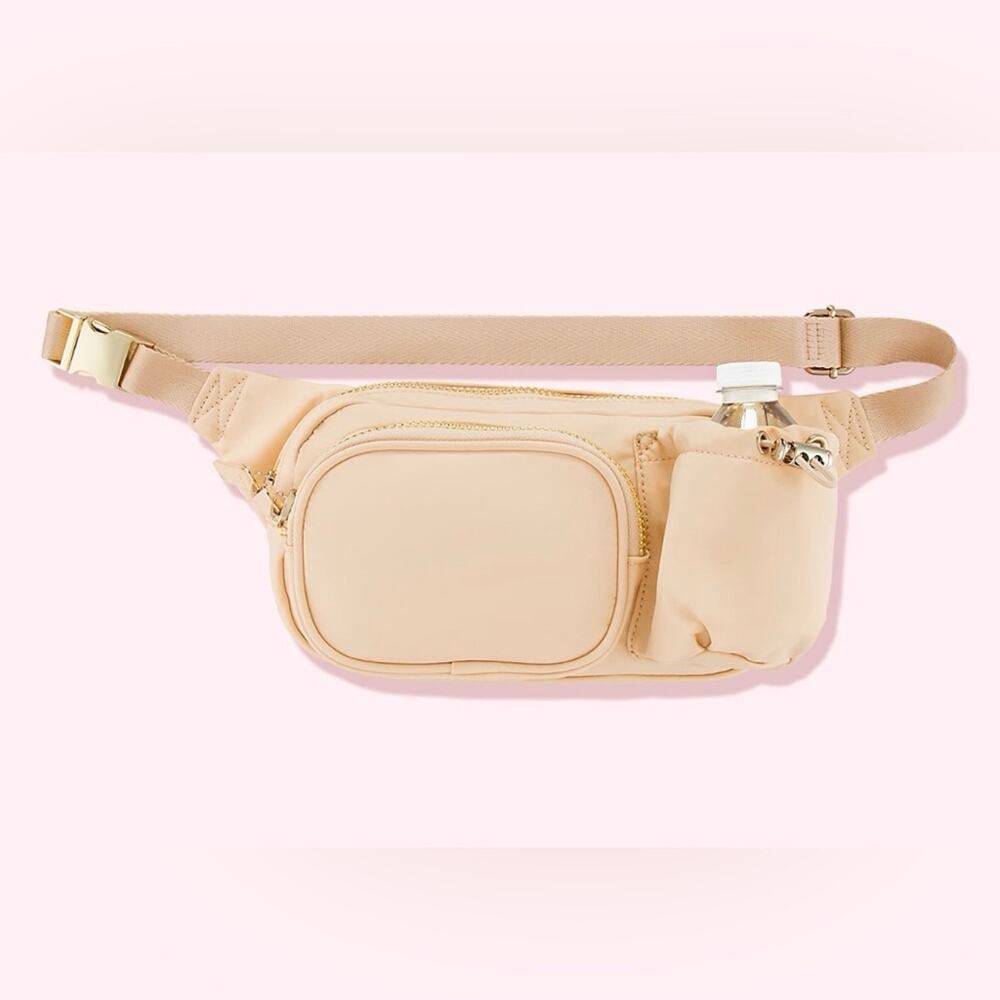 NWT Stoney Clover Lane Sand Beige Fanny Pack Zipper Compartment Travel Crossbody